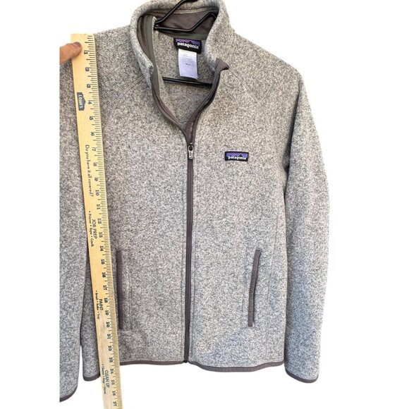 Patagonia Jacke Men Sz Small Gray Full Zip Knit Patch Logo Pockets Long Sleeve - Picture 6 of 7